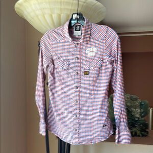 G-Star Blue and Red Blouse with Checkered Pattern